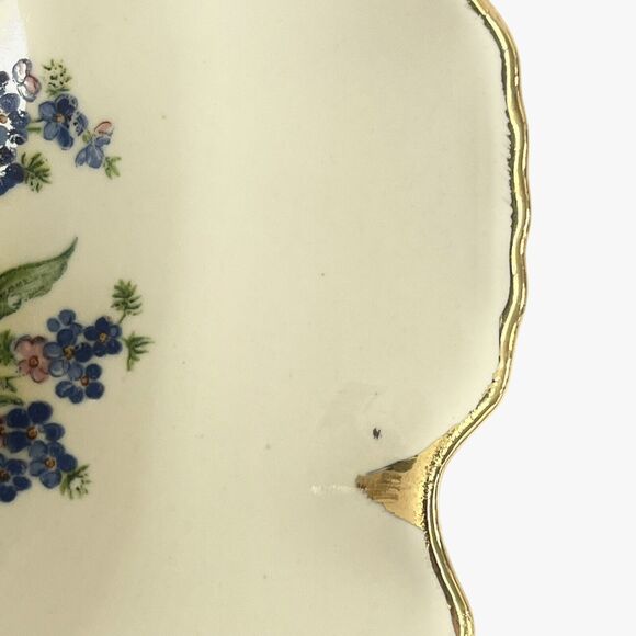 Vintage Holley Ross 22K Gold Trim Distinguished China Floral Serving Nut Dish - Picture 2 of 4